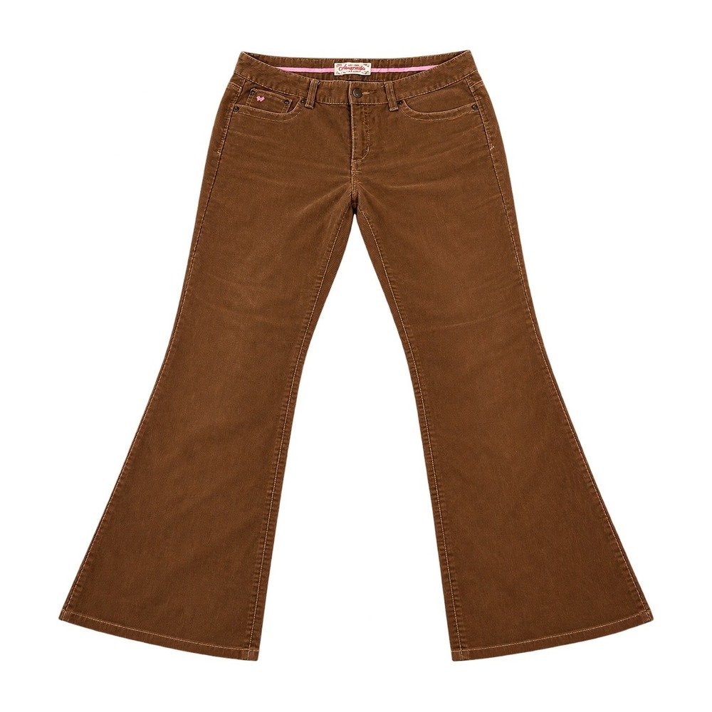 Vintage Aeropostale Brown Corduroy Flare Leg Pants Butterfly Y2K Size 11/12 Boho